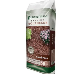 Bevermann Premium Holzdekor Rindenmulch nussbraun 50 Liter