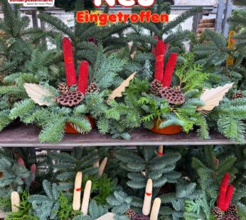 Weihnachtliche Tannenzweige mit Dekoration